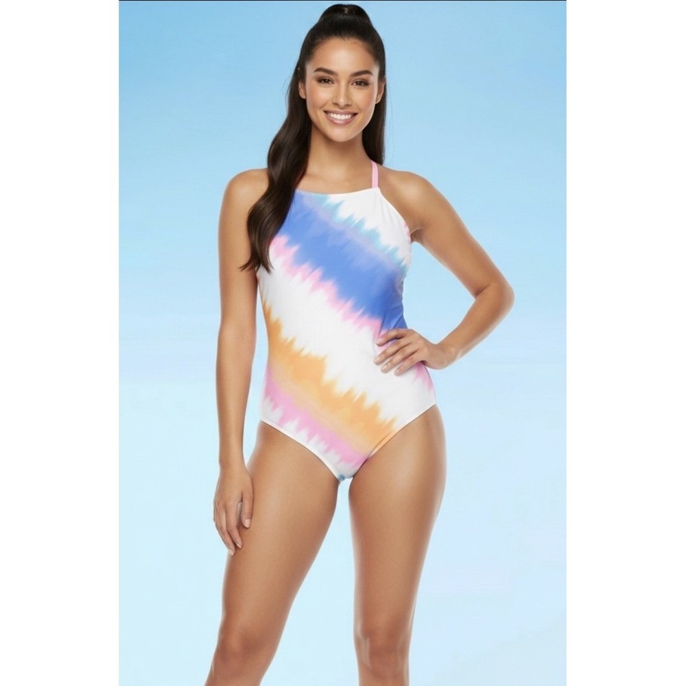 women's Decree Medium Coverage size 2X one piece swimsuit Tie-Dye Adjustable Str
